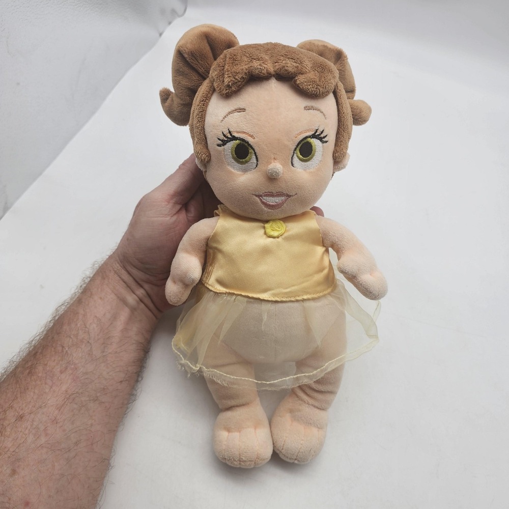 Disney Princess Belle Babies Plush Doll Stuffed Toy Small Yellow Dress Cute